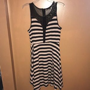 Black and cream striped dress